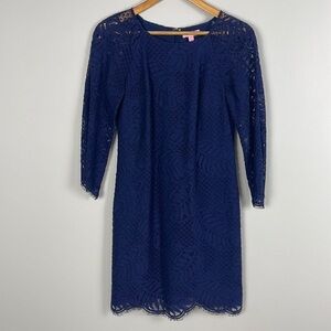 Lilly Pulitzer Rylee Shift Dress. Palm Leaf Lace. Size 2.